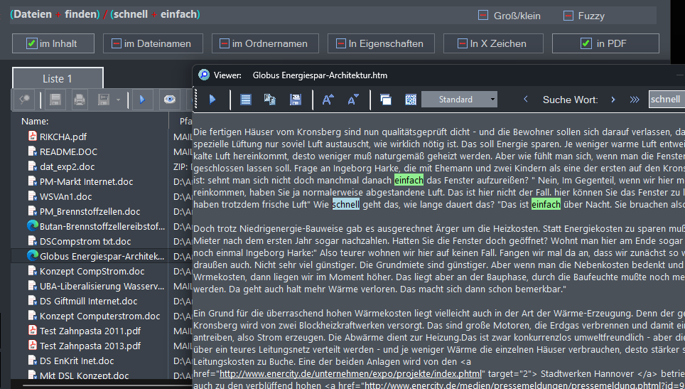 Viewer mit Highlighting